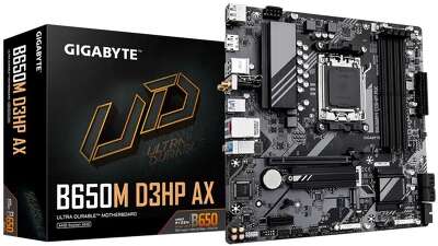 Материнская плата GIGABYTE B650M D3HP AX (AM5, mATX, B650, 4xDDR5, 1xPCI-Ex16, 2xM.2, DP+HDMI, RTL) (B650M D3HP AX)