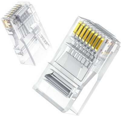Коннектор UGREEN NW120 (50961) Cat 6 Unshielded RJ45 Modular Plugs 10 шт. Цвет: прозрачный