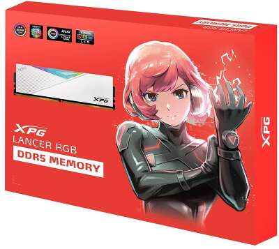 Модуль памяти ADATA 32GB DDR5 6000 DIMM XPG Lancer RGB 2*16, 1.35V, CL30-40-40, On-Die ECC, Power Management IC, white