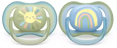 Пустышка ultra air, солнышко/радуга, для мальчиков, 0-6 мес., 2 шт. Philips SCF085/58