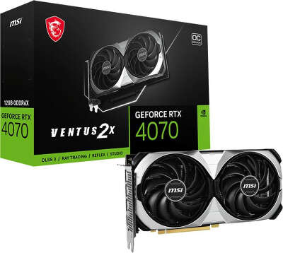 Видеокарта MSI NVIDIA nVidia GeForce RTX 4070 VENTUS 2X OC 12Gb DDR6X PCI-E HDMI, 3DP