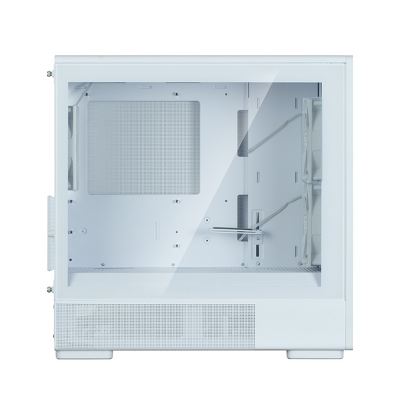 корпус ZALMAN P10 NAMU, MATX, WHITE, WINDOW, FRONT COVER WALNUT, 2x3.5", 3x2.5", 1xUSB TYPE-C, 1xUSB3.0, FRONT 2x120mm, REAR 1x120mm ARGB