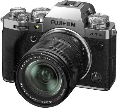 Цифровая фотокамера Fujifilm X-T4 Silver kit (18-55 мм f/2.8-4 R LM OIS)