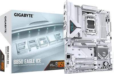 Материнская плата GIGABYTE B850 EAGLE ICE, AM5, B850, 4*DDR5, 4*SATA, 3*M.2, 4*USB 3.2, 4*USB 2.0, Type-C, 2*PCIx16, DP+HDMI, ATX