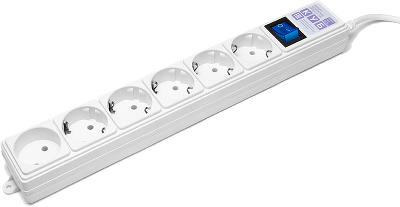 Фильтр-удлинитель Power Cube 3,0 м 6 розеток (белый) 16А/3,5кВт/ Surge protector Power Cube 3,0 m 6 outlets (white) 16A / 3,5kVt