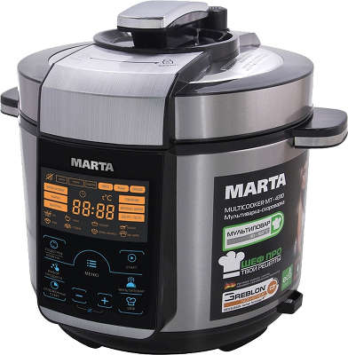 Мультиварка-скороварка Marta MT-4310 черный/сталь