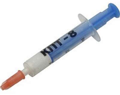 Термопаста КПТ-8 кремнийорганическая на основе оксида цинка, 3 г, шприц