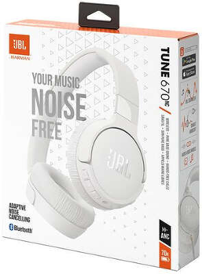 Гарнитура накладные JBL Tune 670NC белый беспроводные bluetooth оголовье (JBLT670NCWHT)