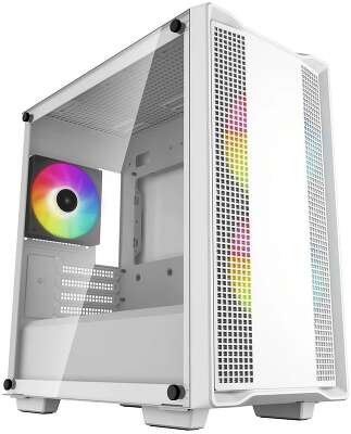 Корпус DEEPCOOL MiniTower CC360 WH ARGB white (mATX, без БП, USB3.0+USB2.0, 3x120mm ARGB) (R-CC360-WHAPM3-G-1)