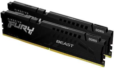 Модуль памяти Kingston 32GB DDR5 5600 DIMM FURY Beast Black Gaming Memory KF556C40BBK2-32 Non-ECC, CL40, 1.25V, KF556C40BBK2-32 1RX8 (Kit of 2), RTL (325706) {25}
