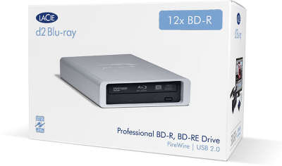 Внешний дисковод CD/DVD/BD LaCie D2 12x Blu-Ray Disc Writer