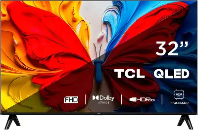 Телевизор QLED TCL 32" 32S5K черный FULL HD 60Hz DVB-T DVB-T2 DVB-C DVB-S DVB-S2 USB WiFi Smart TV