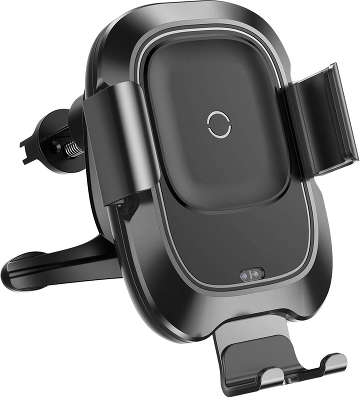 Автодержатель с беспроводной зарядкой Baseus Smart Vehicle Bracket Wireless (Air type) , Black [WXZN-01]