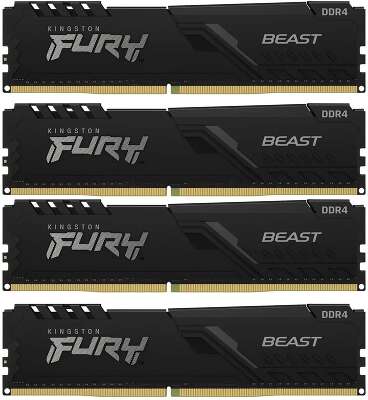 Модуль памяти Kingston 32GB Kingston DDR4 3200 DIMM FURY Beast Black Gaming Memory KF432C16BBK4/32 Non-ECC, CL16, 1.35V, KF432C16BBK4/32 1Gx8 (Kit of 4), RTL