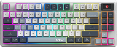 Клавиатура беспроводная Keyboard MSI FORGE GK600 TKL, Wireless, Mechanical Linear Switches, RGB LED, 4000mA/h, Sky