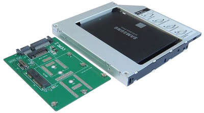 Адаптер OptiBay AgeStar SMNF2S для установки M.2 SATA или mSATA SSD 2.5" 12,7 мм