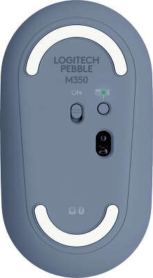 Мышь Logitech Pebble M350 синий оптическая 1000dpi silent беспров. BT/Radio USB для ноутбука 3but (910-006655)