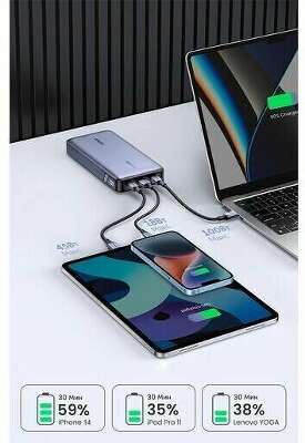 Внешний аккумулятор UGREEN PB205 (90597A) PD 145W Power Bank 25000mAh. Цвет: серый