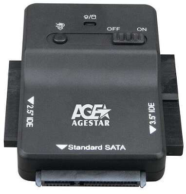 Адаптер-переходник для HDD AgeStar 3FBCP1 IDE SATA IDE пластик черный 2.5" 3.5"