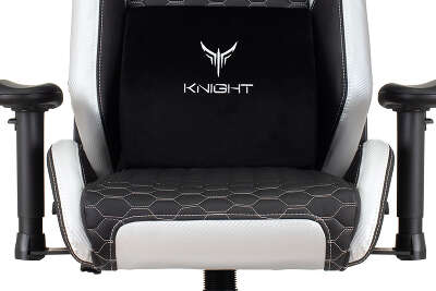 Кресло игровое Knight Neon черный/серебряный соты эко.кожа с подголов. крестов. металл