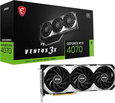 Видеокарта MSI NVIDIA nVidia GeForce RTX 4070 VENTUS 3X E OC 12Gb DDR6X PCI-E HDMI, 3DP