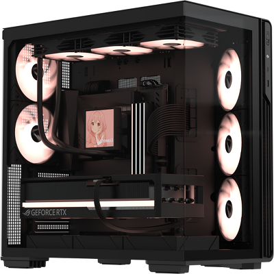 корпус Formula V Line Crystal Z7 PA Black, ATX, TYPE-C*1, USB3.0*1, Front+Side Glass, SIDE 3x PERFORMANCE ARGB, REAR 2x PERFORMANCE ARGB
