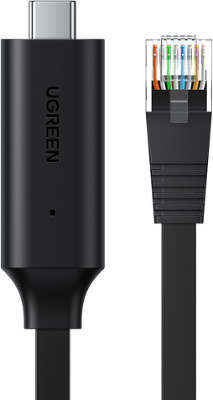 Адаптер Ugreen CM204 USB-C to to RJ45 Console Debug Cable, 1.5 м, Black [80186]