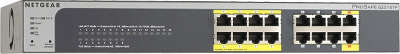 Коммутатор NetGear (GS516TP-100EUS) 16-портов Gigabit PoE+ (including 8GE PoE ports + 2GE PoE+PD ports), PoE b