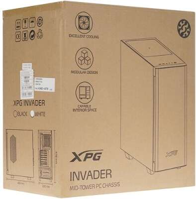 Корпус Adata XPG INVADER, белый, ATX, Без БП (INVADER-WHCWW)