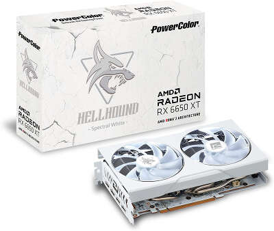 Видеокарта PowerColor AMD Radeon RX 6650 XT Hellhound Spectral White ОС 8Gb DDR6 PCI-E HDMI, 3DP