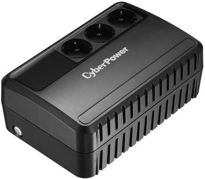 Источник бесперебойного питания (ИБП) CyberPower BU725E, Line-Interactive, 725VA/390W, 3 Schuko розетки, Black, 0.15х0.15х0.2м., 5кг.