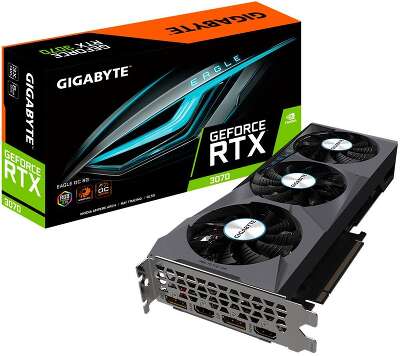 Видеокарта Gigabyte RTX3070 EAGLE OC 8GB GDDR6 256bit 2xHDMI 2xDP LHR RTL {10} (309619)