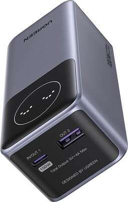Внешний аккумулятор UGREEN PB724 (35526B) 12000mAh Quick Charging 100W Power Bank. Цвет: серый