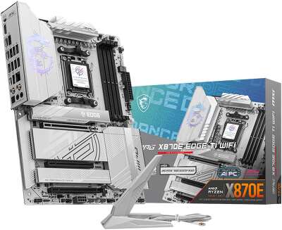 Материнская плата MSI MPG X870E EDGE TI WIFI X870E, AM5, 4*DDR5, 3*PCIEx16, 4*M.2, 3*TypeC, 5*USB3.2Gen2, 4*USB3.2Gen1, 4*USB2.0, 4*SATA3.0, 5G, 2*Type-C(DP), HDMI, ATX, RTL