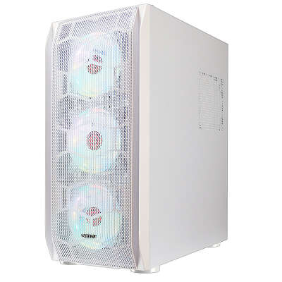 Корпус Ginzzu GL 390 FAN 12CM RGB*4 USB3.0 Window Белый