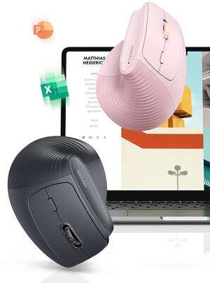 Беспроводная мышь вертикальная UGREEN M571P (65042) Wireless Vertical Mouse 2.4GHz & Bluetooth. Цвет: черный