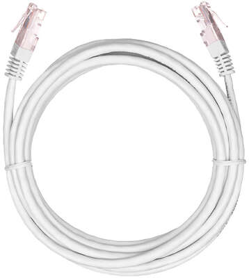 Коммутационный шнур NETLAN U/UTP 4 пары, Кат.5е (Класс D), 100МГц, 2хRJ45/8P8C, T568B, заливной, многожильный, CCA, PVC нг(B), серый, 3м, уп-ка 10шт.