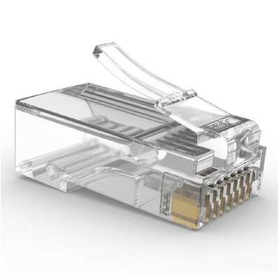Gembird Вилка RJ-45 (8P8C) универсальная. кат.5e. со сквозным отверстием  (100 шт.) (LC-PTU-01/100)