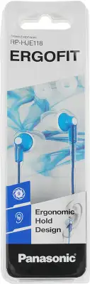 Наушники внутриканальные Panasonic RP-HJE118GU 1.1м белый/голубой проводные в ушной раковине (RP-HJE118GUA)