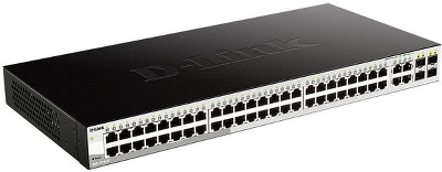 Коммутатор D-Link Управляемый L2 коммутатор, 48x1000Base-T, 4xCombo 1000Base-T/SFP, защита от статического электричества до 6 кВ, CLI
