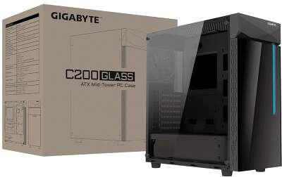 Корпус Gigabyte C200 Glass MidTower, ATX, USB3.0 x2, Audio I/O, Black, TG (551247)