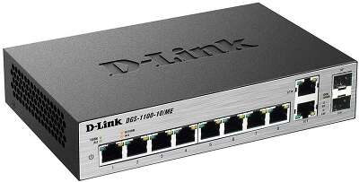 Коммутатор D-Link DGS-1100-10/ME/A2A Настраиваемый коммутатор 2 уровня с 8 портами 10/100/1000Base-T и 2 комбо-портами 100/1000Base-T/SFP {6}