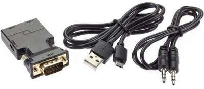 VCOM CA337A Переходник VGA(M)+audio+microUSB --> HDMI(F)1080*60Hz, VCOM <CA337A>[4895182225152]