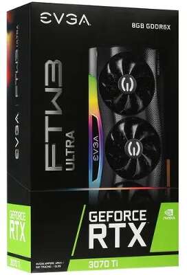 Видеокарта EVGA NVIDIA nVidia GeForce RTX 3070Ti FTW3 Ultra LHR 8Gb DDR6X PCI-E HDMI, 3DP