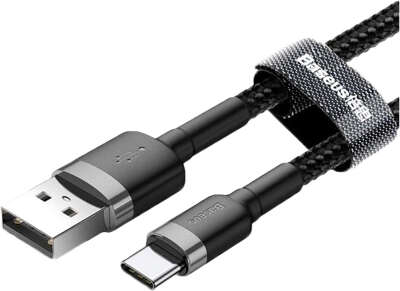 Кабель Baseus Cafule Cable USB to USB-C, 0.5 м, Black/Grey [CATKLF-AG1]