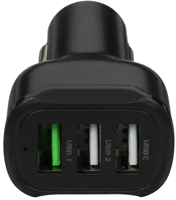 Автомобильное зар./устр. Wiiix UCC-5-3-01-QC-ANT 2.1A (QC) 3xUSB универсальное черный