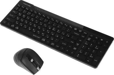 Клавиатура + мышь A4Tech Fstyler FG2400 Air2 клав:черный мышь:черный USB беспроводная slim (FG2400 AIR2 BLACK)