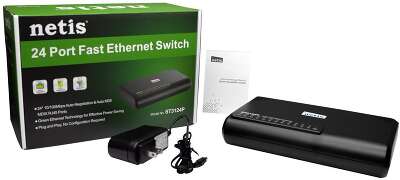 Netis ST3124P Коммутатор неуправляемый, 24 порта, 24х100 Мбит/сек, настольный, пластиковый корпус