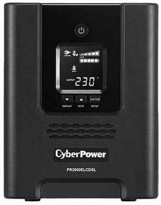 ИБП CyberPower PR3000ELCDSL {Line-Interactive, Tower, 3000VA/2700W USB/RS-232/EPO/SNMPslot (8 IEC С13, 1 IEC C19), 12В/9 Ач х 4}