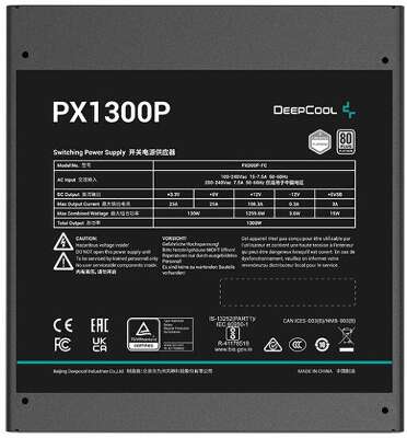 Блок питания 1.3 кВт ATX Deepcool PX1300P, 120 мм, 80 Plus Platinum